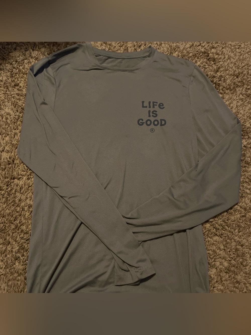 Men’s Life is Good Men's Long Sleeve Crew Tee - grey